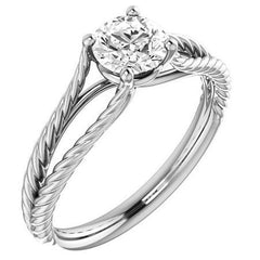 Round Cathedral Split Shank Woven Solitaire