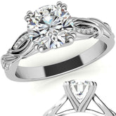 Round Moissanite Infinity Accented Engagement Ring