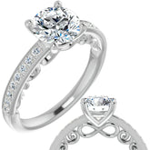 Round Infinity Design Engagement Ring