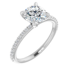 Round Brilliant Moissanite Engagement Ring with Claw Prongs
