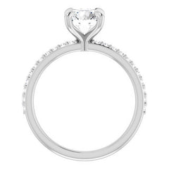 Round Brilliant Moissanite Engagement Ring with Claw Prongs