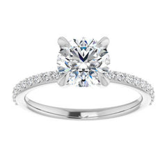 Round Brilliant Moissanite Engagement Ring with Claw Prongs