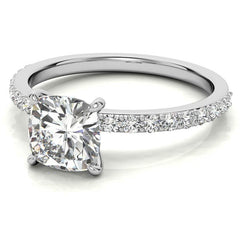 1.8mm Cushion Moissanite Engagement Ring with Claw Prongs