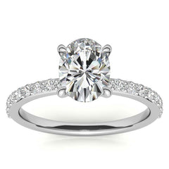 1.8mm Oval Moissanite Engagement Ring with Claw Prong