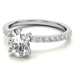 1.8mm Oval Moissanite Engagement Ring with Claw Prong