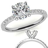 1.8mm Round Brilliant Moissanite Engagement Ring with Claw Prongs