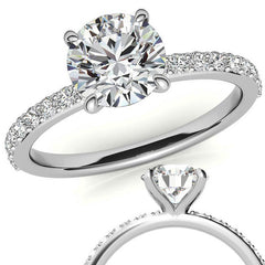 1.8mm Round Brilliant Moissanite Engagement Ring with Claw Prongs