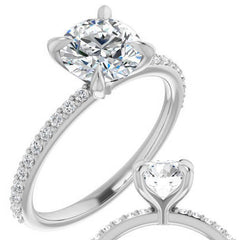 Round Brilliant Moissanite Engagement Ring with Claw Prongs