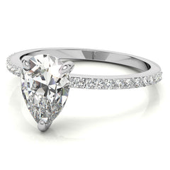 Pear Moissanite Engagement Ring with Claw Prongs