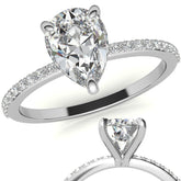 Pear Moissanite Engagement Ring with Claw Prongs