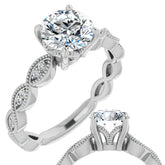Round Infinity-Styled Moissanite Engagement Ring