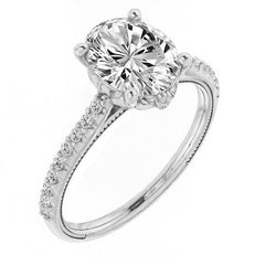 Oval Vintage Engagement Ring with Milgrain