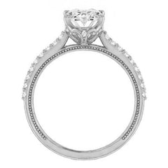 Oval Vintage Engagement Ring with Milgrain