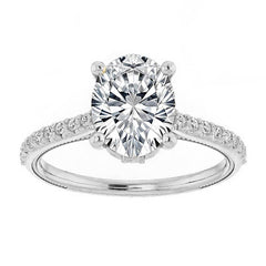 Oval Vintage Engagement Ring with Milgrain