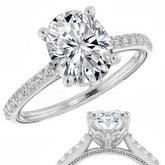 Oval Vintage Engagement Ring with Milgrain