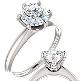 Round Accented Moissanite Engagement Ring