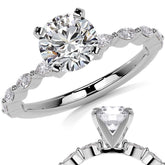 3x1.5mm Single Prong Marquise Moissanite Engagement Ring