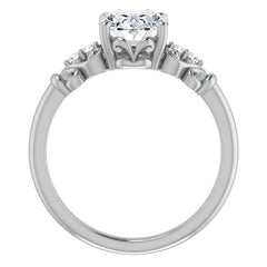 Oval Cut Scroll Engagement Ring