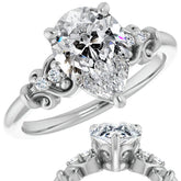 Pear Scroll Engagement Ring