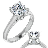 Cushion Moissanite Cathedral Engagement Ring