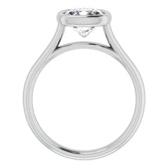 Cushion Moissanite Petite Bezel Solitaire
