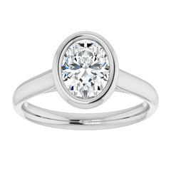 Oval Moissanite Petite Bezel Solitaire