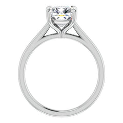 Cushion Moissanite Petite Cathedral Solitaire