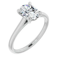 Oval Moissanite Petite Cathedral Solitaire
