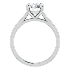 Round Brilliant Moissanite Petite Cathedral Solitaire