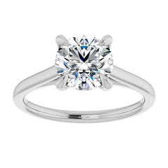 Round Brilliant Moissanite Petite Cathedral Solitaire