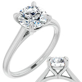 Round Brilliant Moissanite Petite Cathedral Solitaire