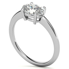 Petite Low East-West Oval Moissanite Solitaire Ring