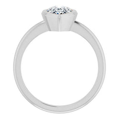Pear Cut Moissanite Bezel Solitaire Ring