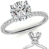 Round Brilliant Moissanite Shared Prong Engagement Ring