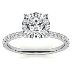 Round Brilliant Moissanite Shared Prong Engagement Ring