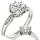 Round Octet 8-prong Moissanite Engagement Ring