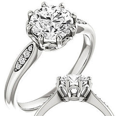 Round Octet 8-prong Moissanite Engagement Ring