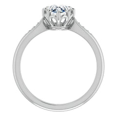 Pear Moissanite Octet 8-prong Engagement Ring