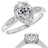 Pear Moissanite Octet 8-prong Engagement Ring