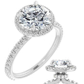 Round Halo Moissanite Engagement Ring