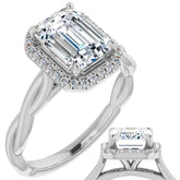 Emerald / Radiant Halo Infinity-Style Engagement Ring