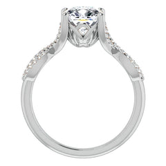 Cushion Floral Infinity Engagement Ring