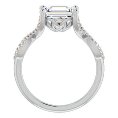 Emerald / Radiant cut Infinity East-West Eng Ring