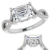 Emerald / Radiant cut Infinity East-West Eng Ring