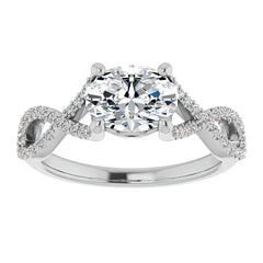 Oval Floral Infinity Engagement Ring