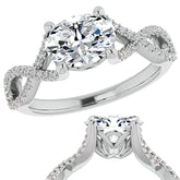 Oval Floral Infinity Engagement Ring