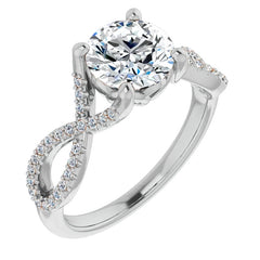 Round Floral Infinity Moissanite Engagement Ring