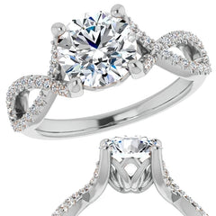 Round Floral Infinity Moissanite Engagement Ring