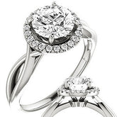 Round Infinity Halo Cathedral Moissanite Engagement Ring