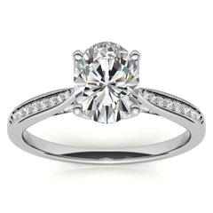 Oval Moissanite Tulip Cathedral Engagement Ring